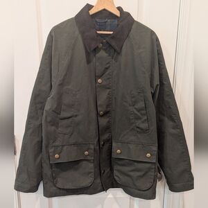 J Crew Field Jacket S Olive Canvas Flannel Lined Corduroy Collar Chore khaki